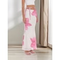 thumbnail image 5 of Womens Floral Mesh Maxi Skirt Elastic High Waisted Boho Elegant Mermaid Long Skirts for Women Pink S, 5 of 10