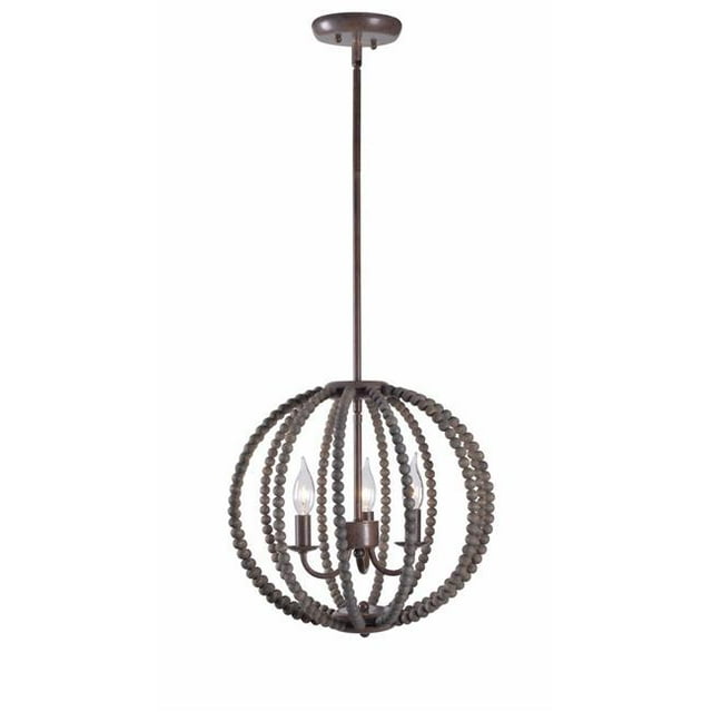 Kenroy Home 94143GBRZ Sycomore 3 Lustre Léger&44; Perles Grises