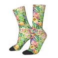 thumbnail image 1 of Balery Watercolor Blooming Cactus Calcetas Largas con Estampado para Hombre y Mujer – Suaves y Transpirables, Talla Única (US 5-11), 1 of 6