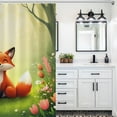 thumbnail image 4 of Fox in Enchanted Forest Shower Curtain Modern Home Bathroom Bathtub Decor Waterproof Fabric with Hooks, 4 of 6