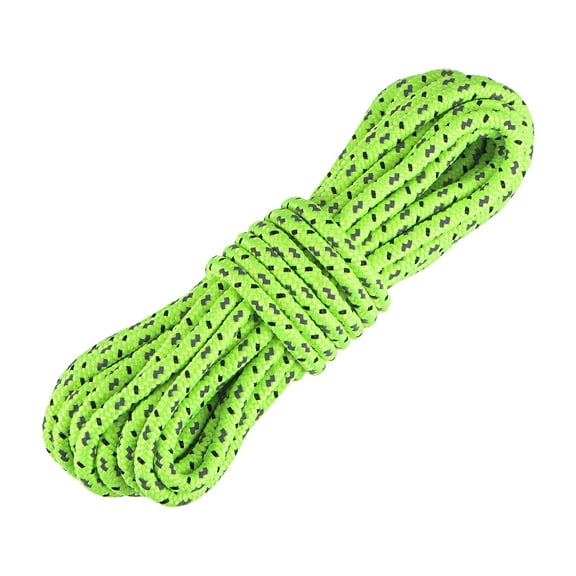 Uxcell 4mm 16.4ft Polyester Fluorescent Reflective Tent Rope Cord Green for Camping