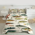 thumbnail image 3 of Manfei Fishing Bass Fish Bedding Comforter Set for Kids, Farmhouse Fishhook Twin Comforter Sets, Retro Lodge Cabin Reversible Bedding Set, Breathable Home Decor, 2 Pieces, 3 of 9