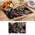 thumbnail image 6 of Gold Pink Flowers Placemats Set of 1, Country Vintage Watercolor Floral Leaf Black Non-Slip Place Mats Washable Table Mats for Kitchen Dining Table Decorations Indoor/Outdoor, 6 of 9