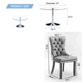 thumbnail image 2 of 47" Modern Round Bar Style Dining Table Set with 4 Velvet Upholstered Chairs,Silver Leg Glass Table with 4 Black Chairs with Silver Leg, 2 of 7