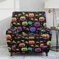 thumbnail image 2 of Renewold Pumpkin Bat Colorful Stretch Recliner Cover Universal 4 Pieces Recliner Sofa Cover Stay in Place Furniture Protector Halloween Home Decor for Pets, Dogs, Cats, Kids, 2 of 8