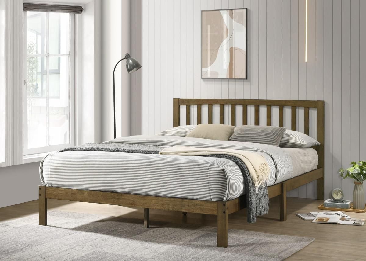 Penelope Queen Platform Bed, Antique Walnut