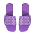 thumbnail image 2 of Cethrio Flat Sandals for Women Wide Casual Summer Purple Sandals Shoes Size 40, 2 of 4