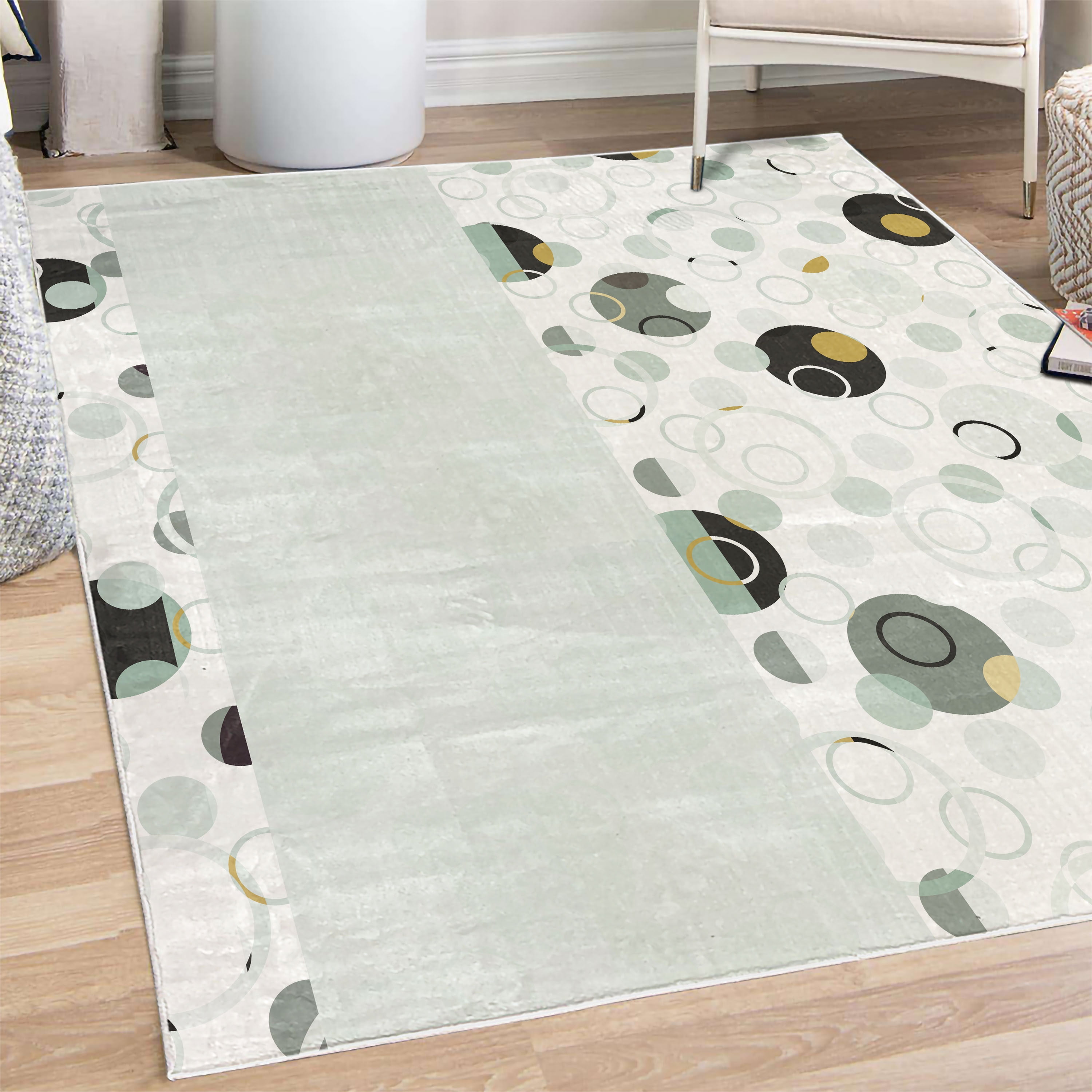 Abstract Decorative Rug, Circular Shaped Round Interlace Forms ...