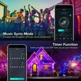 thumbnail image 3 of BTF-LIGHTING RGB IC WS2812B USB Twinkle Smart Fairy Light String 16.4FT 50 píxeles Cable transparente Música Bluetooth Mesh APP IR Control remoto DIY Sincronización Persecución de color IP65 para árbo, 3 of 3