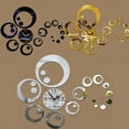 thumbnail image 1 of DIY 3D Modern Mirror Wall Clock Circles Watches Sticker Decal Home Office Decor, 1 of 6