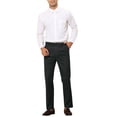 thumbnail image 2 of Pantalones de rayas INSPIRE CHIC para hombre, corte slim, pantalones formales de frente plano, 28 negro, 2 of 5