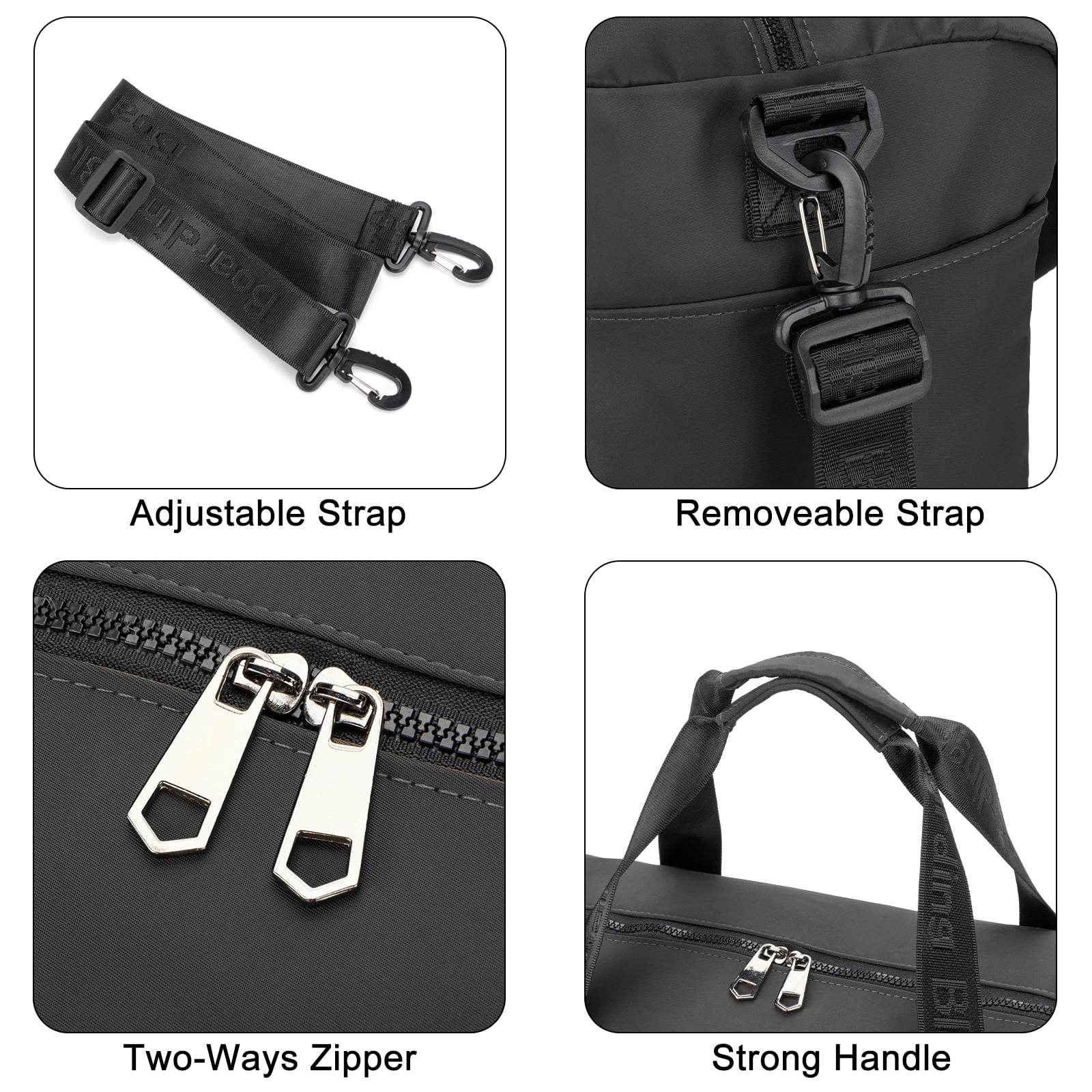 For United Airline 17x10x9 Inches Personal Item Underseat Travel duffle bag, ports Tote Gym Bag,Shoulder Weekender Overnight Bag (Black)