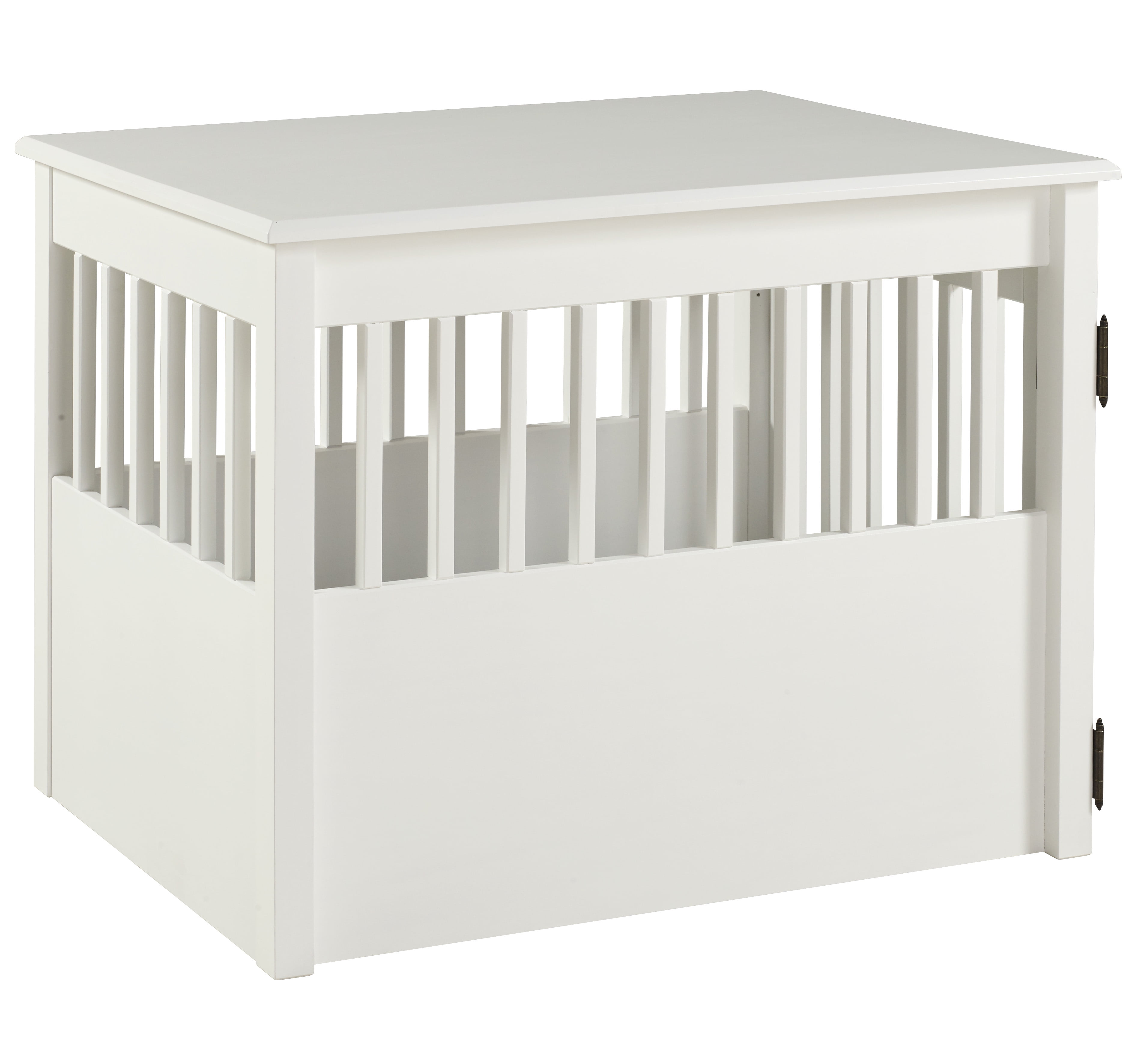 Ruffluv Large Pet Crate End Table White Finish