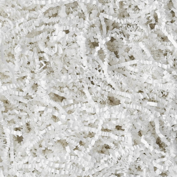 Sm:)e White Crinkle Cut Shredded Paper, 16oz, Basket Filler for Gift Baskets & Gift Boxes, Raffia Grass Style Cushion Paper for Christmas, Wedding, Birthday & All Occasions