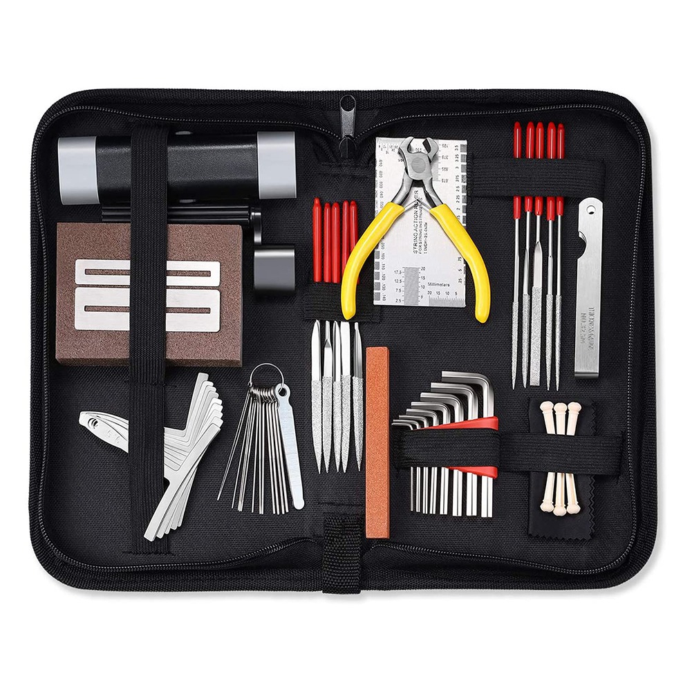 45Pcs Guitar Repairing Maintenance Tool Kit with Carry Bag Large Care