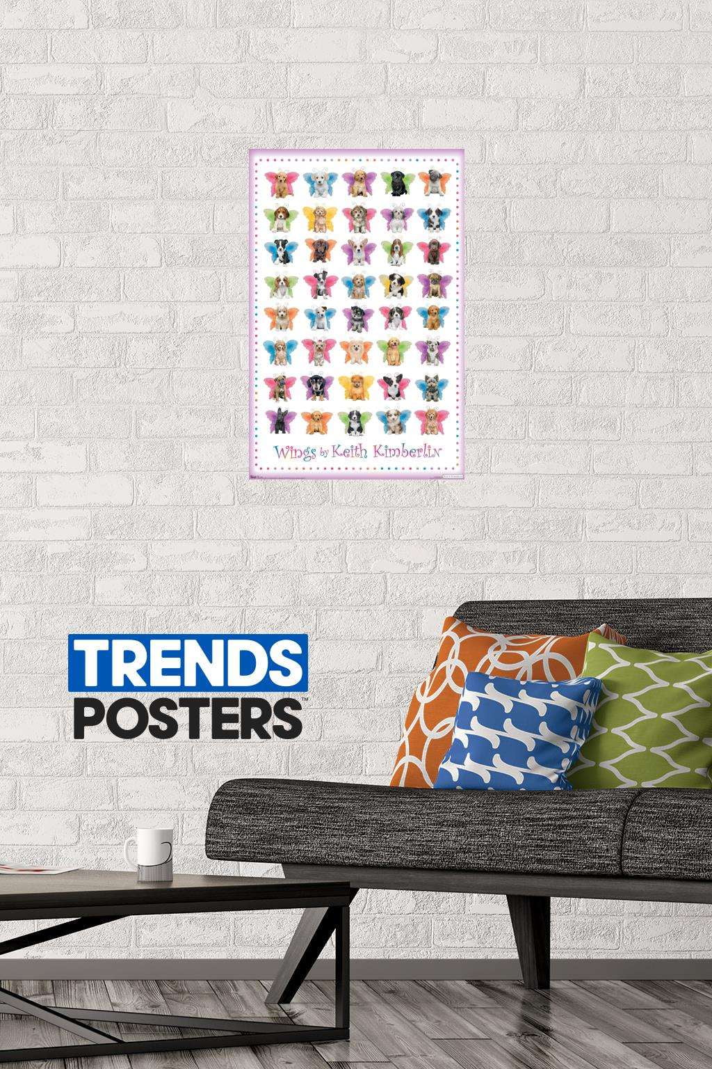Keith Kimberlin - Puppies with Butterfly Wings Wall Poster, 14.725" x 22.375"