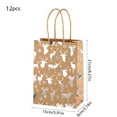 thumbnail image 3 of Christmas Snowflake Tote Gift Bag – 12pcs Kraft Paper Holiday Packaging, Reusable Gift Bags for Party, Home & Gift Wrapping, 3 of 5