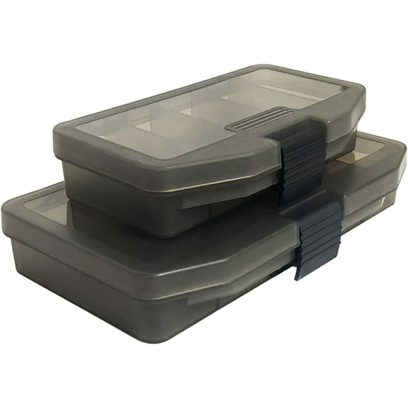 OUNONA  2 Pcs Plastic Fishing Tackle Boxes Lure Container Fully Coat Rack