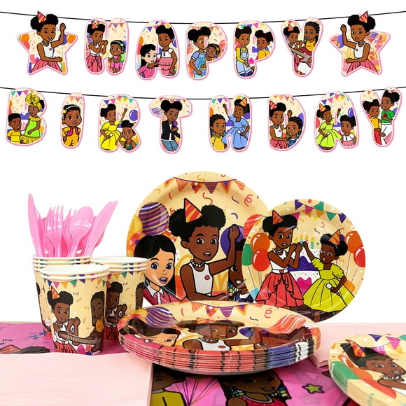 Ensemble de Vaisselle de Fête Gracie's Corner 114 Pcs - Assiettes, Gobelets, Serviettes, Nappe à Thème Gracie's Corner, Etc., Fournitures de Fête d'Anniversaire Gracie's Corner pour Filles/garçons Enfants, pour 16