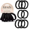 thumbnail image 1 of Kitsch Hair Ties No Damage - Strong, Stretchy Hair Bands | Soft Nylon Ponytail Holders, Snag-Free Rubber Bands, Perfect for Updos & Braids | Ideal Gifts for Women - Black, 8pcs, 1 of 4