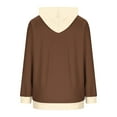 thumbnail image 4 of HAPIMO Hoodies for Women Long Sleeve Sweatshirt Loose Fit Color Block Tunic Tops Daily Casual Sweatshirts with Pockets Brown S, 4 of 6