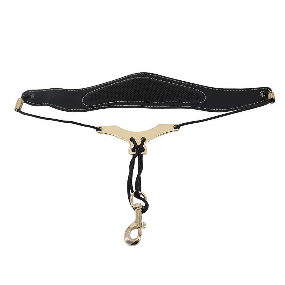 Universal Adjustable Saxophone Neck Strap PU Leather Sax Strap Metal