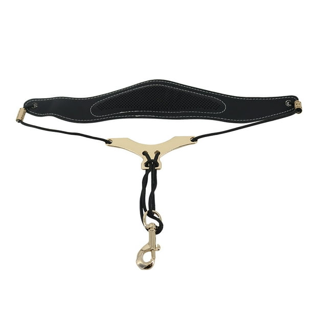 Correa para el cuello Irfora Correa de cuello de saxofón ajustable universal Correa de saxo de cuero de PU Gancho de metal Diseño transpirable para accesorios de saxofón tenor / soprano / alto Irfora Correa para el cuello
