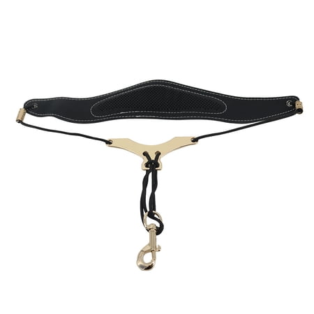 Dcenta Universal Adjustable Saxophone Neck Strap PU Leather Sax Strap Metal Hook Breathable Design for Tenor/ Soprano/ Alto Saxophones Accessories