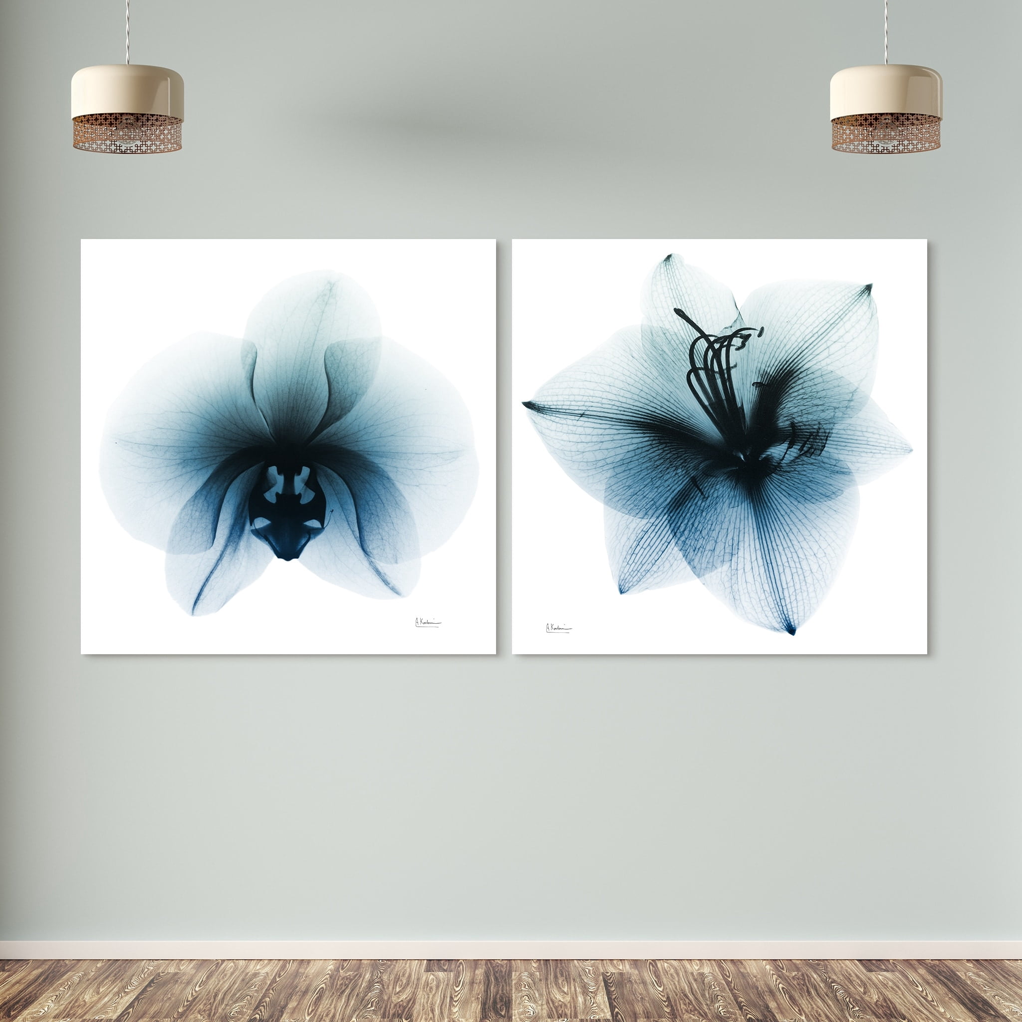 Orchid & Amaryllis 38 in x 38.00" Painting Art Prints, by Empire Art Set of 2