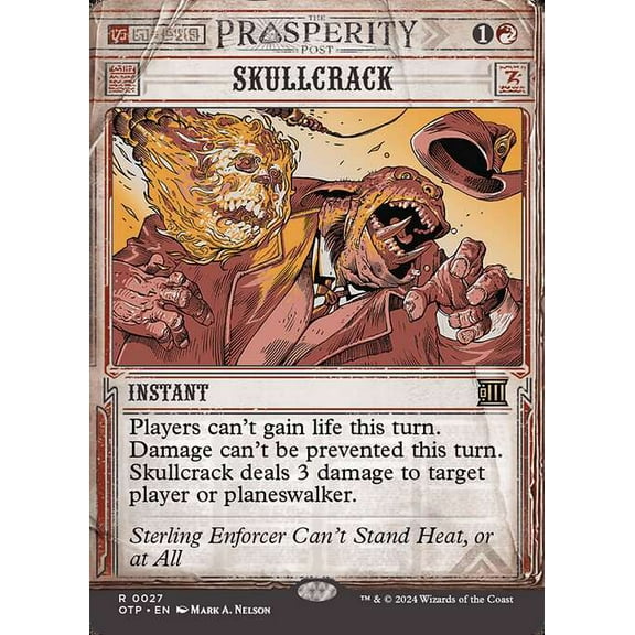 MtG Outlaws of Thunder Junction Breaking News Rare Skullcrack (Prosperity Showcase FOIL) #27