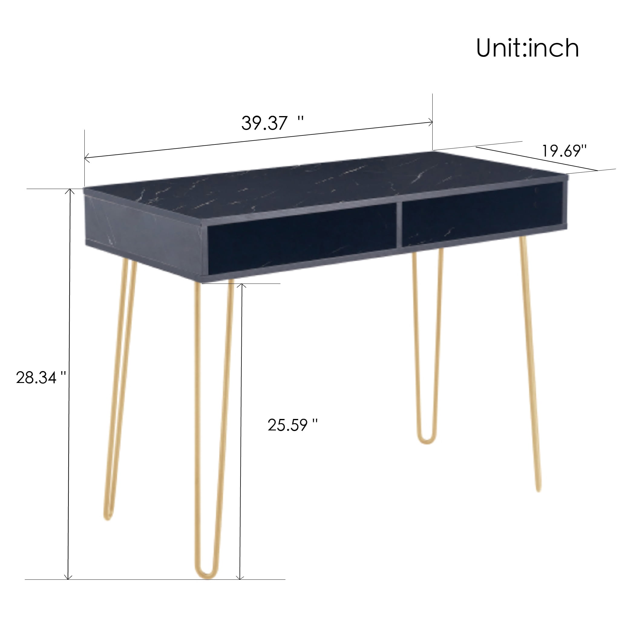 Private Jungle Beauty Table Consoles Table Side end Table Modern Marble MDF top,with Sturdy glod Metal Legs for Bedroom, Living Room, Dining Room, Kitchen,Black Private Jungle Beauty Table Consoles Table Side end Table Modern Marble MDF top,with Sturdy glod Metal Legs for Bedroom, Living Room, Dining Room, Kitchen,Black