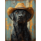 thumbnail image 1 of Qisvanset Framed Canvas Wall Art 12x16 Inch Cowboy Labrador Western Ranch Pet Canvas Art, 1 of 5