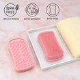 thumbnail image 1 of Depurador corporal de silicona, Depurador de ducha 2 en 1 para el cuerpo, Loofah de silicona suave para pieles sensibles, Cepillo de champú masajeador del cuero cabelludo, Cepillo corporal de doble cara, Espuma bien, Exfoliante suave (Rosa) brillar Electrónica, 1 of 3