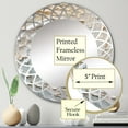thumbnail image 3 of Designart "Enchanted Whirls in Gold and Cream III" Abstract Spirals Round Wall Mirror - Modern Oval Printed Decorative Oversized Mirror - Multiple Color Options, 3 of 4
