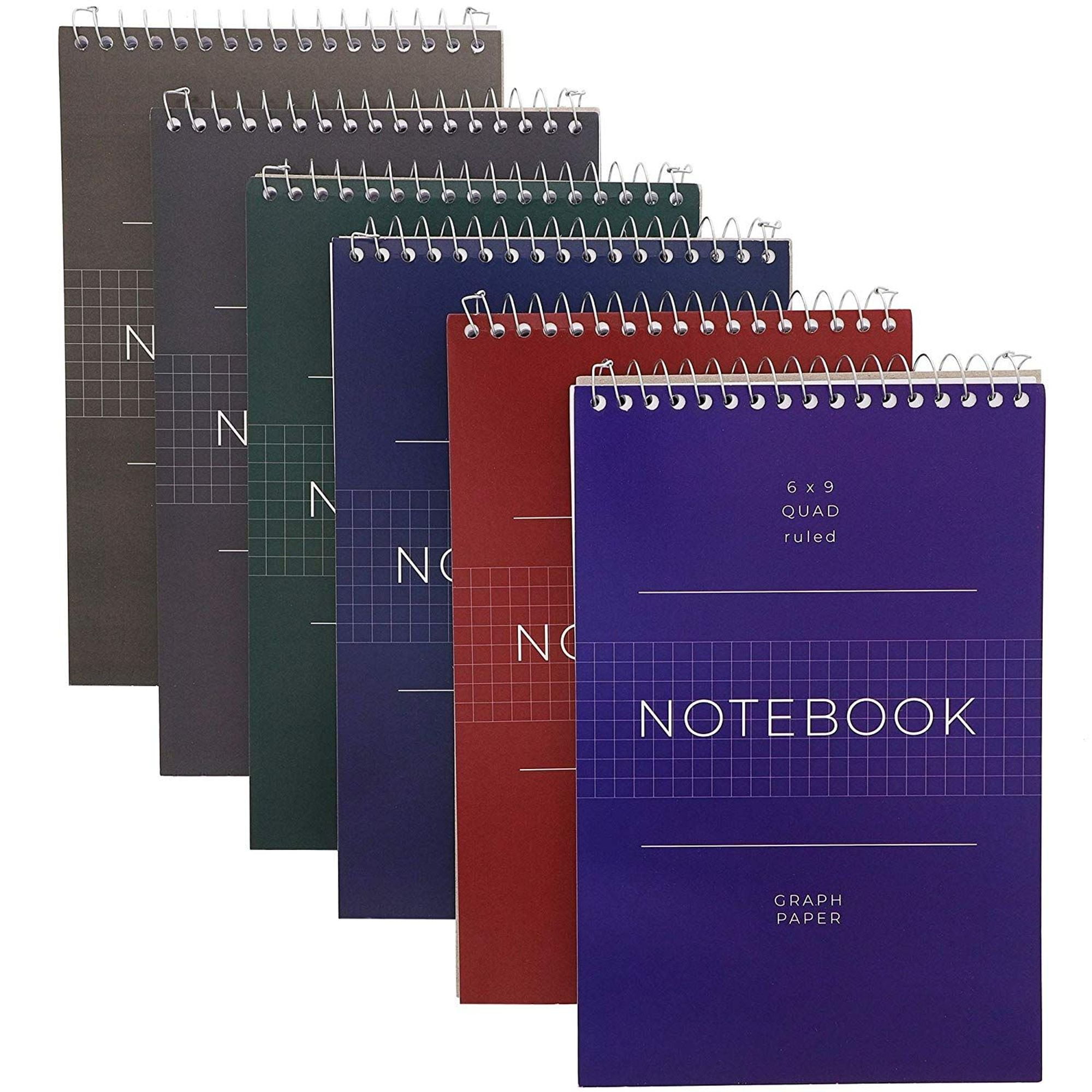 6 Pack Graph Paper Grid Quad Square Notepads Notebooks Memo Pad Books