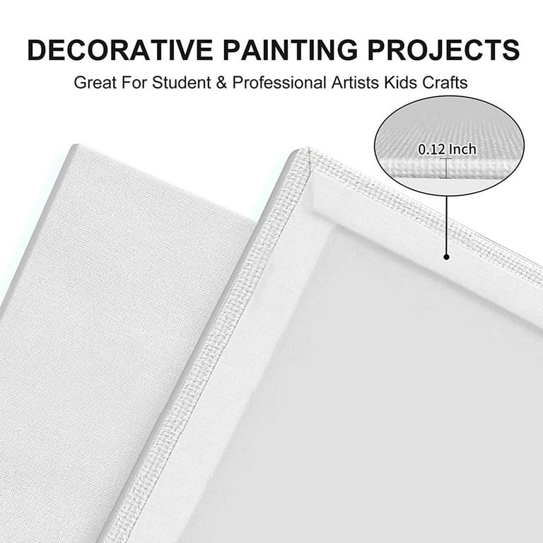 Painting Canvas Panels 8X10 Inch 12 Pack, Flat Canvases for Painting 8Oz  Triple Primed 100% Cotton Acid-Free Blank Art Paint Canvas for Acrylic Oil