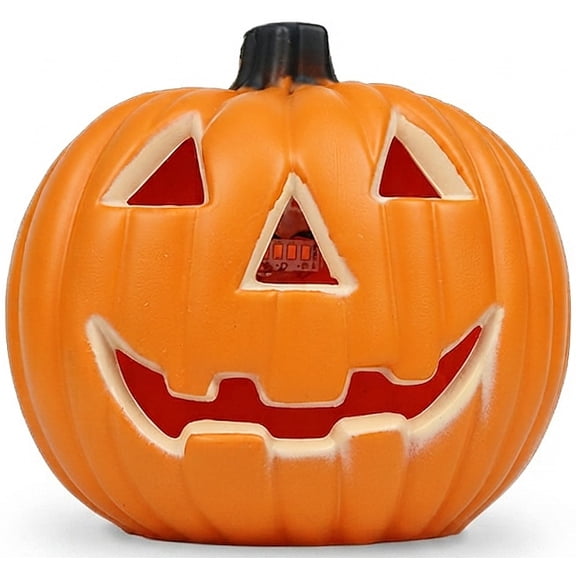 FufuCrick Jack-o'-Lantern Light, 8-Inch Battery-Powered Pumpkin Prop for Holiday Party Halloween Decor, Decorative Pumpkin Atmosphere Accessory for Halloween Decorations