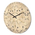thumbnail image 3 of Designart 'Botanical Floral Retro Pattern I' Mid-Century Modern Wood Wall Clock, 3 of 5