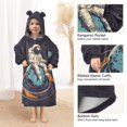 thumbnail image 3 of FORMRS Wearable Blanket Hoodie with Sleeves for Kids Cozy Flannel Sweatshirt, Black Astronaut Record, 3 of 7