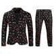 thumbnail image 2 of Traje navideño para hombre, 2 piezas, chaqueta de un botón, pantalones, blazer informal para hombre, conjunto con estampado divertido y feo de muñeco de nieve navideño, 2 of 5