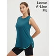 thumbnail image 4 of BALEAF Women's Sleeveless Workout Tank Tops Lightweight UPF50+ Soft Loose Fit Athletic Yoga Running Gym Shirts Blue S, 4 of 6