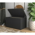 thumbnail image 6 of Home Design Arya Upholstered 30" Flip Top Storage Bench with Button Tufted Velvet Seat, Foam Padding, and Hidden Storage, Multi-Purpose Entryway or Bedroom Seating, Black, 6 of 6