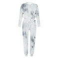 thumbnail image 5 of Frostluinai Tie Dye Print Sets for Women Two Piece Long Sleeve Crewneck Shirts Casual Sweatpants Plus Size Loose Fit Tracksuits with Pocket, 5 of 5