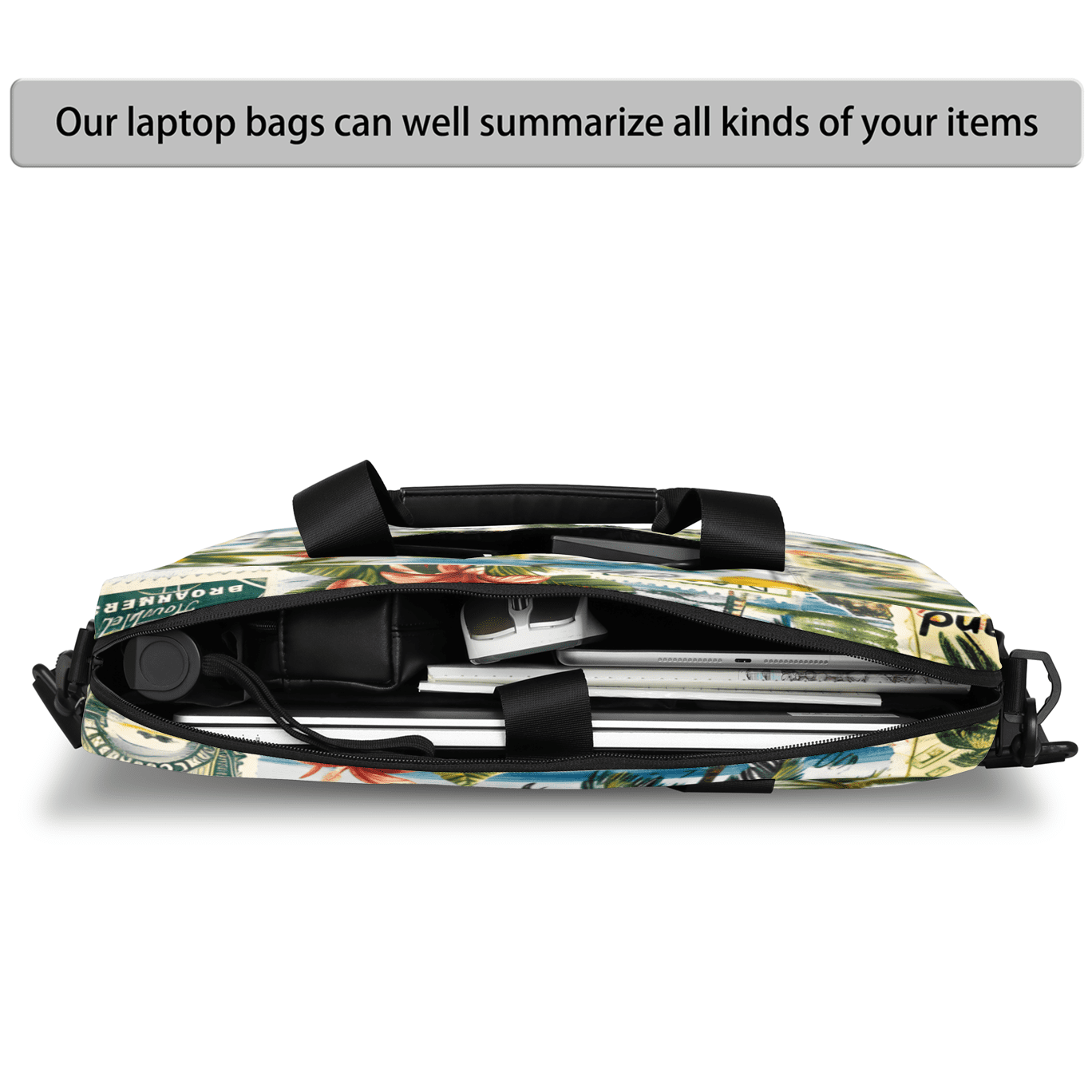 Herdesigns Summer Theme Laptop Bag for Women Men, Computer Case Briefcase Messenger Bags, 15-15.6 inch Laptop Sleeve Shoulder Bag