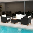thumbnail image 3 of Costway 4 PCS Wicker Patio Furniture Set with Removable Cushions Storage Coffee Table White, 3 of 11