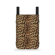 COEQINE Leopard Print Crutch Case Compartments Adjustable Crutch Organizer Pouch Waterproof Forearm Crutch Bag Pouch Portable Crutch Carrying Case for Women Men