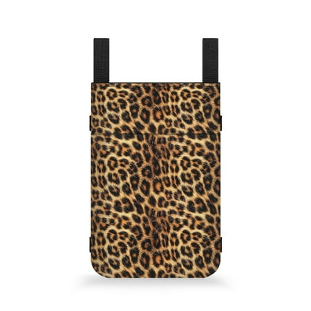 COEQINE Leopard Print Crutch Case Compartments Adjustable Crutch Organizer Pouch Waterproof Forearm Crutch Bag Pouch Portable Crutch Carrying Case for Women Men