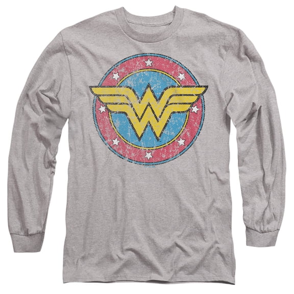Wonder Woman Classic 2 Unisex Adult Long-Sleeve T Shirt,Athletic Heather, 3X-Large