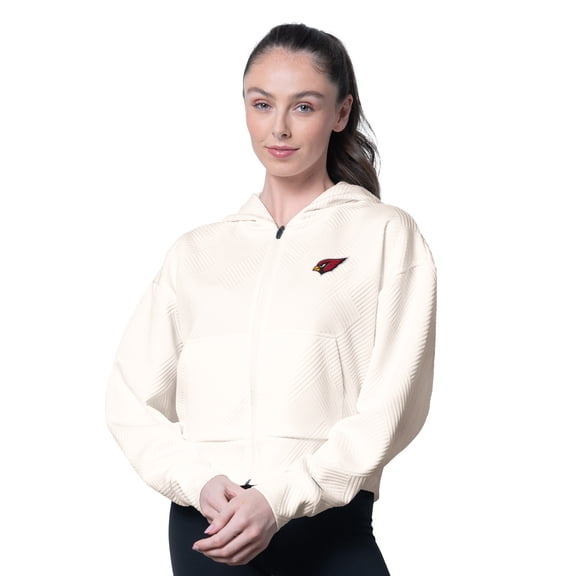 Women's MSX by Michael Strahan Cream Arizona Cardinals Eleanor Full-Zip Hoodie