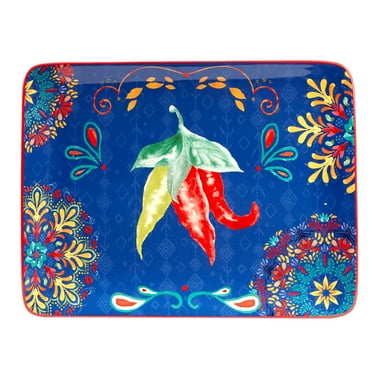 Certified International  Sweet and Spicy Rectangular Platter, 14" x 10" x 1" - 14" x 10" x 1"